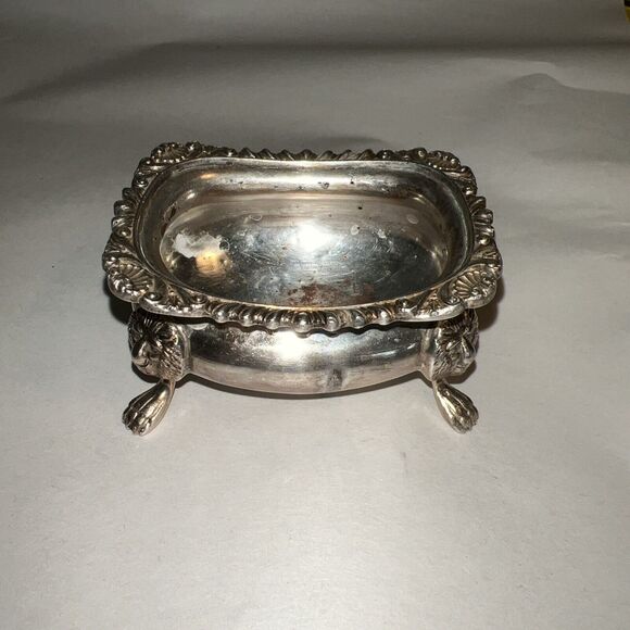Silver Plated Salt Cellar England Mark S over M Mark Vintage - Picture 1 of 12